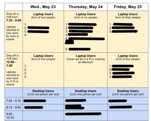 example of sign up sheet